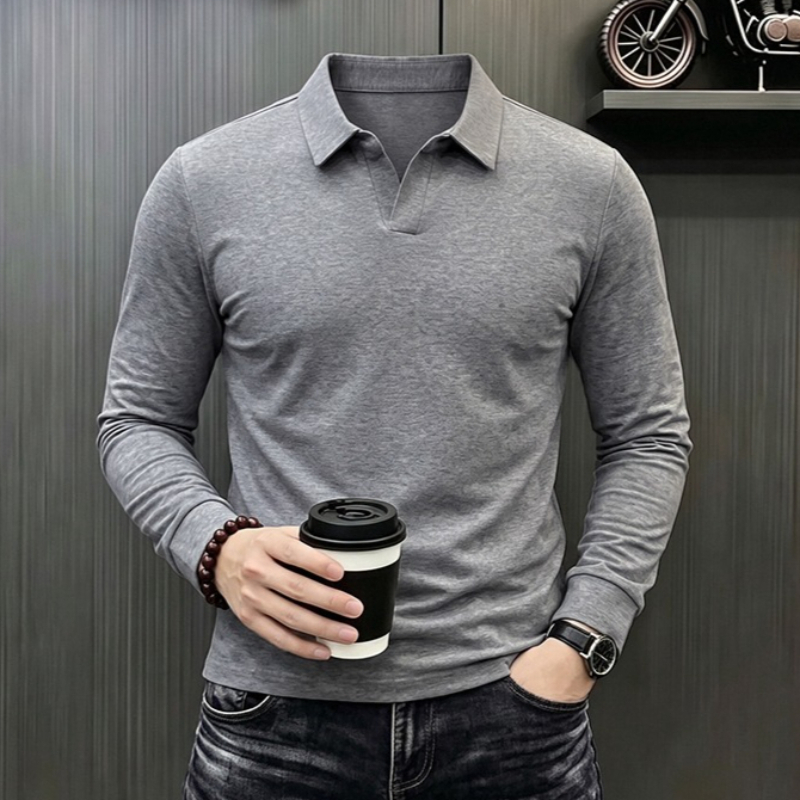 Men'S Formal Style - Maglietta a Maniche Lunghe da Uomo