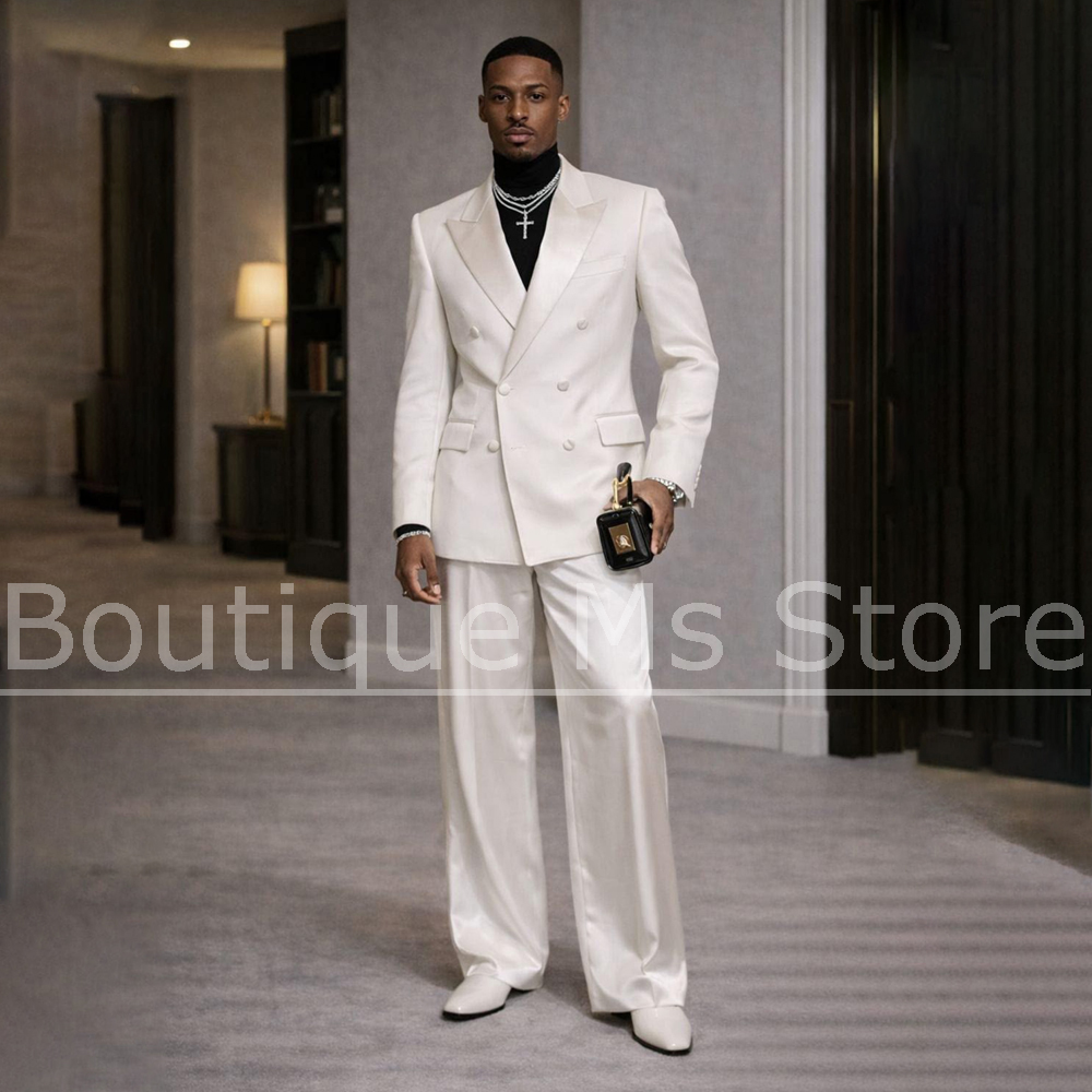 Abito da uomo bianco in raso a - Men Formal Wear For Wedding recensione e prezzo